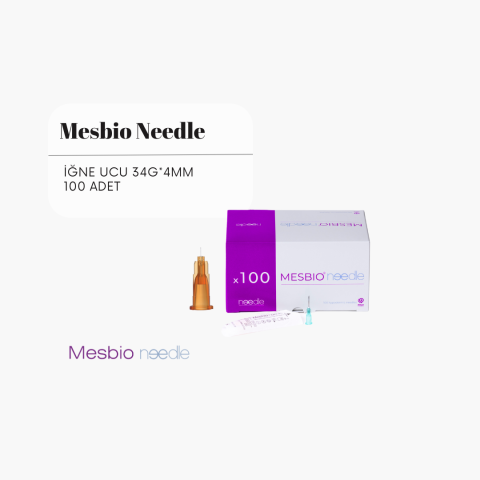 MESBIO NEEDLE İĞNE UCU 34G-4MM - 100 ADET