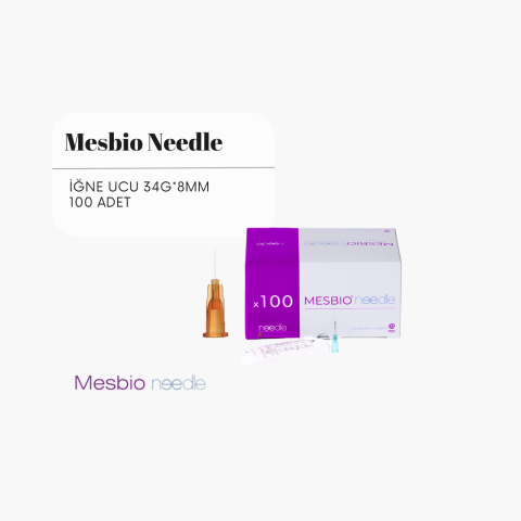 MESBIO NEEDLE İĞNE UCU 34G*8MM - 100 ADET